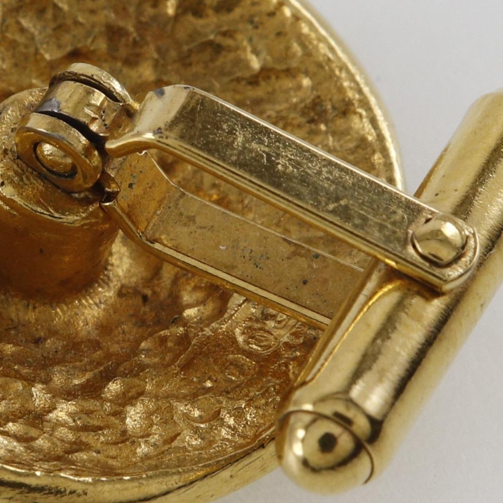 CHANEL logo cuffs flour vintage Plated Gold mens Used