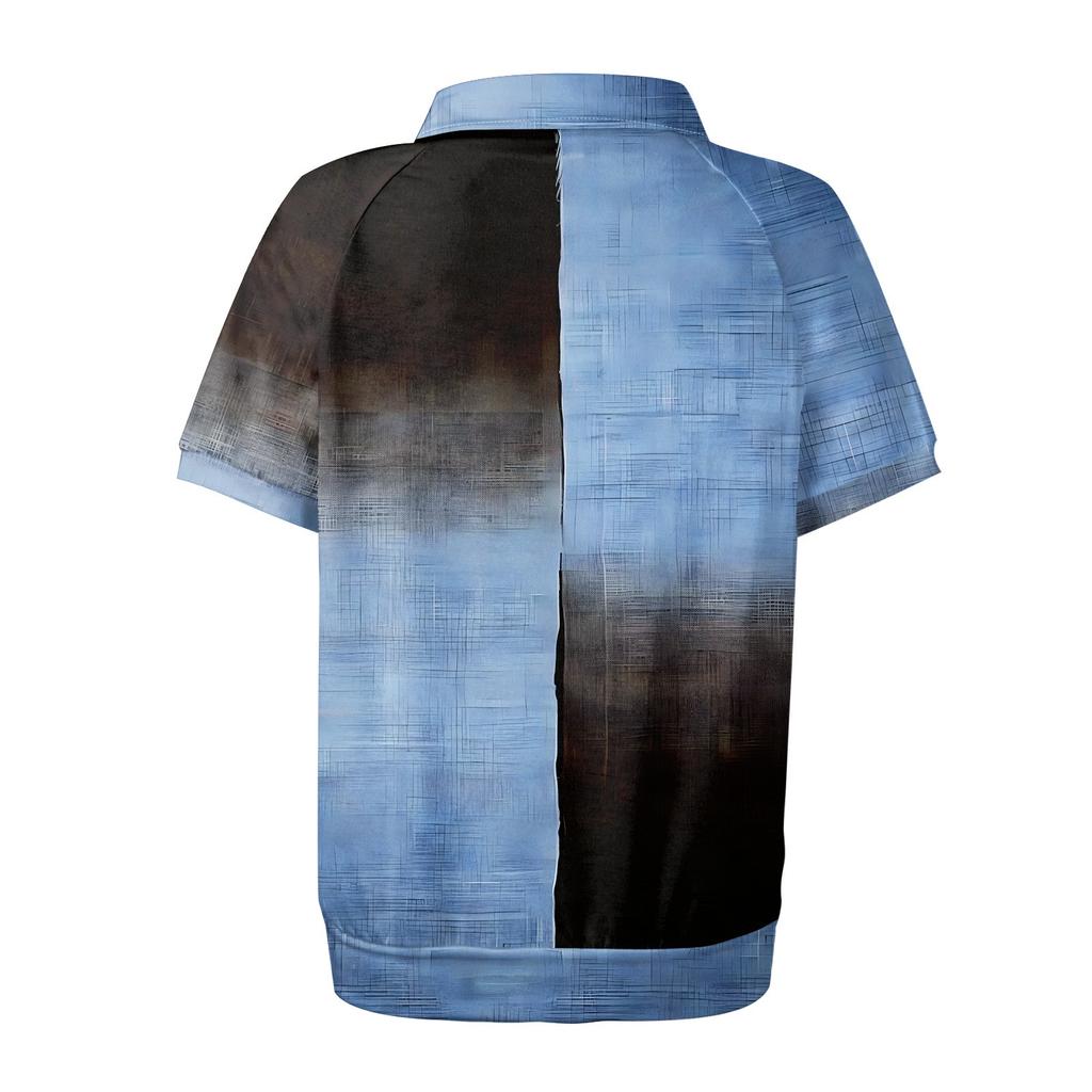 Damen-T-Shirt mit lässigem Blumendruck, V-Ausschnitt, kurzen Ärmeln und dekorativen Knöpfen