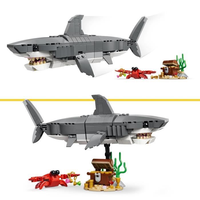 LEGO Creator 3-en-1 31381 Le Redoutable Requin et le Coffre au Trésor - Jouet dès 8 ans
