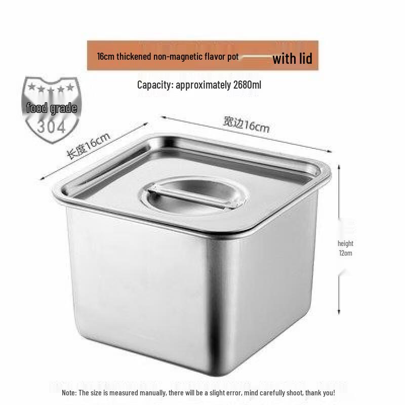 DM Thickened Stainless Steel Seasoning Pot with Lid