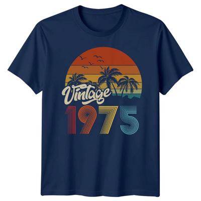 Vintage 1975 50th Birthday Gift Mens Womens Retro T-Shirt Milestone Tee