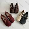 Fashion 2025 Autumn Woolen Fabric Women Flats Shoes Fashion Shallow Round Toe Shoes Ladies Comfort Ballet Style Mary Jane Shoes