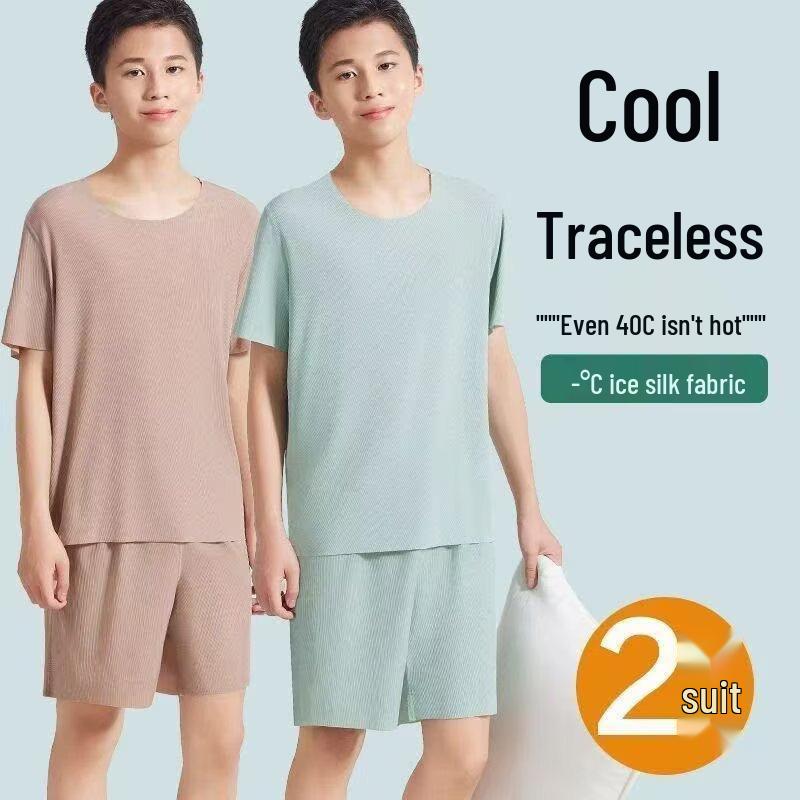 

Мужской летний пижамный костюм в рубчик в корейском стиле: Комплект: футболка с коротким рукавом и повседневные шорты для баскетбола 4XL чёрный