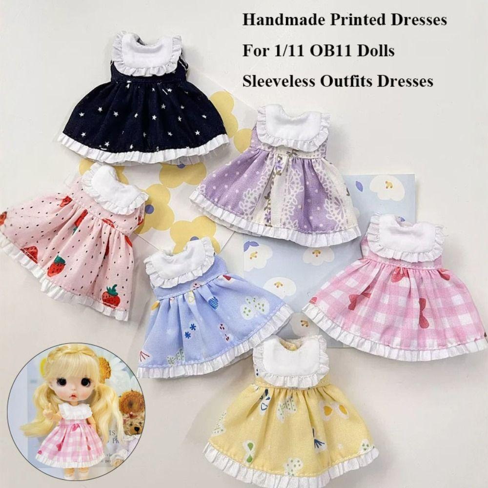 Handmade Dolls Outfits Dresses Fashion Dolls Sleeveless Tops  for 1/11 OB11 Dolls/for 1/12 BJD