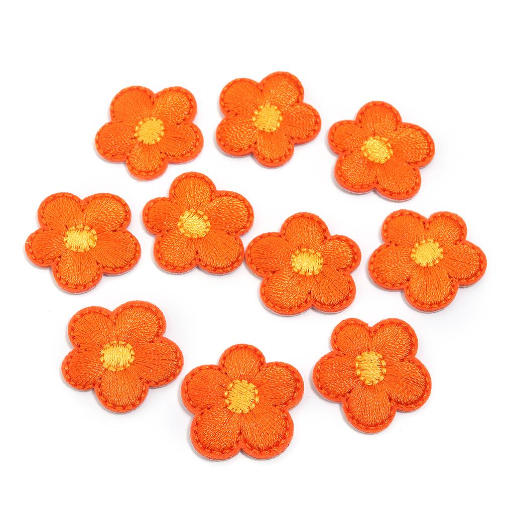 10Pcs Mini Flower Appliques Colorful Embroidery Cloth Patches Sticker DIY Crafts Clothing Headwear Dress Bags Sewing Accessories