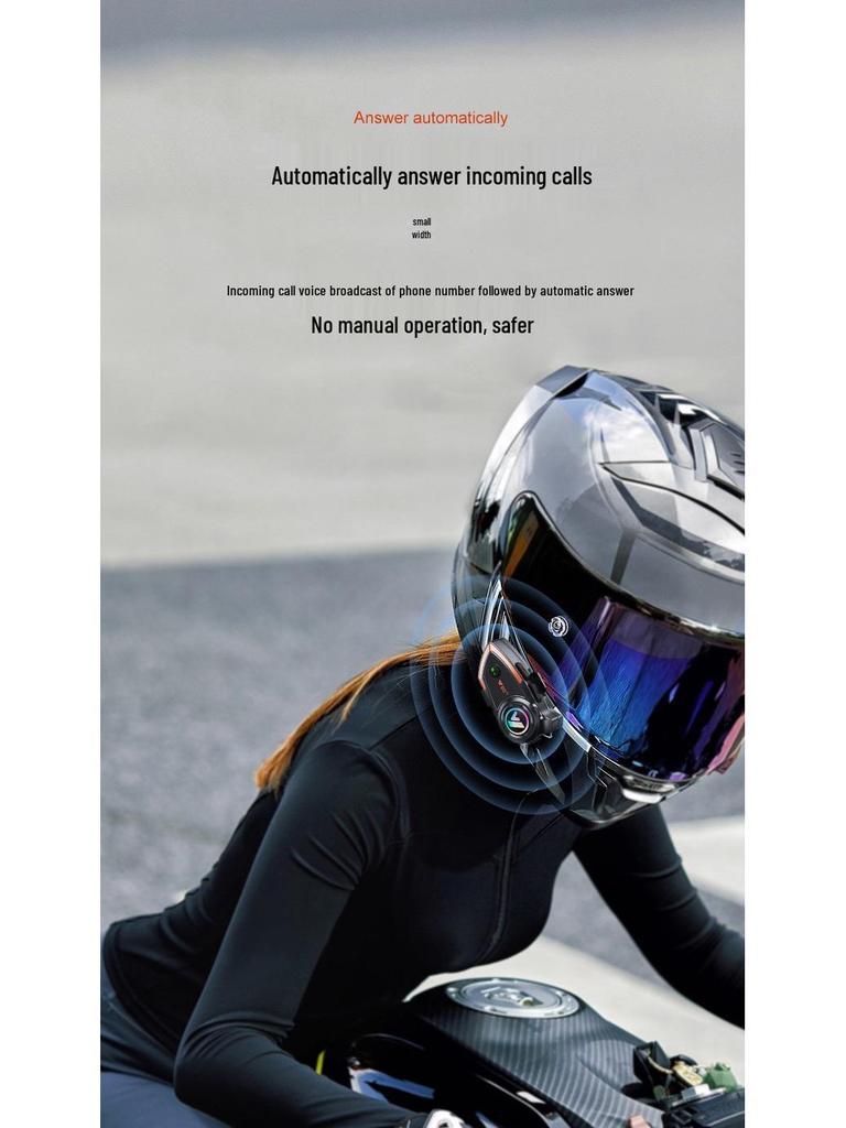 Y802x Bluetooth Motorcycle Helmet Intercom: 800m Range for Two Riders, Compatible with Third-Party Helmets.