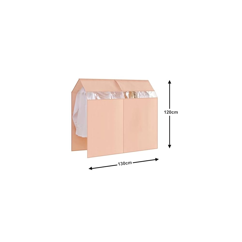 VECELO Hanger Rack Cover, Non-woven Fabric, Slip-on Type, 130cm (W) x 120cm (H), 1 Piece, Nordic