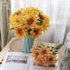 Realistic Artificial Sunflower Bouquet Plastic Elegant PU Sunflower Flowers Decorative Simulated Sunflower Living Room Decor