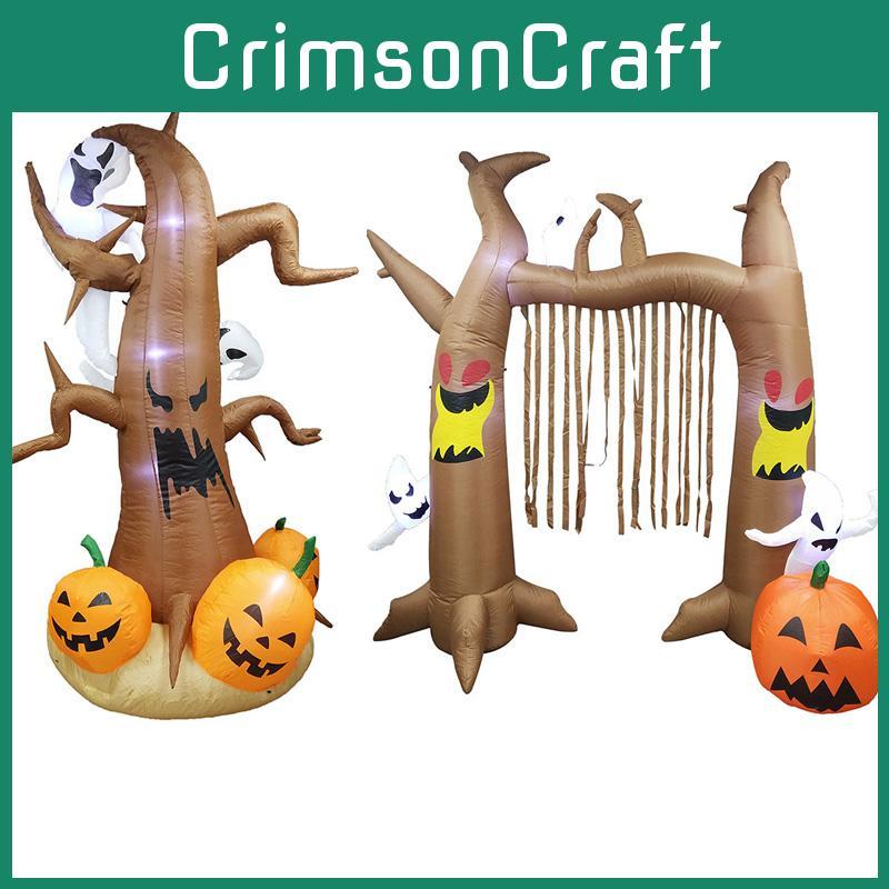 Stunning Halloween Decor With Inflatable Ghost Tree Arch Illuminated By Vibrant Led Lights