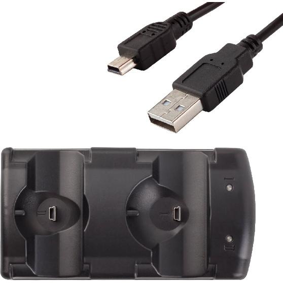 VSEER PS3 Controller Charging Dock Charging Station 2 In 1 with LED Light Indicator Compatible for Original PS3/MOVE Controller, Black