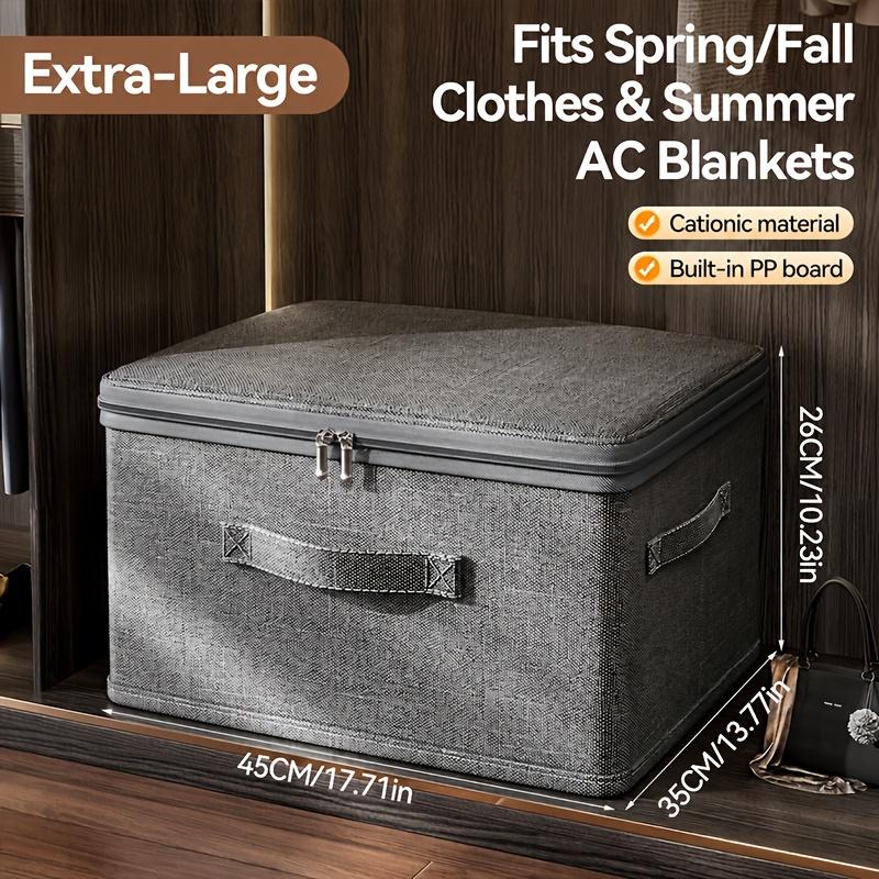 Extra Large Fabric Storage Box Organizer with Lid Collapsible Wardrobe Clothes Storage Bin for Closet Storage Bag