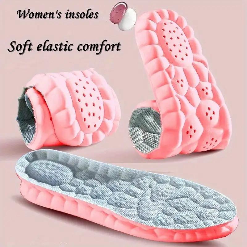 

4D Massage Insoles Super Soft Sports Shoes Insole for Feet Running Baskets Shoe Sole Arch Support Orthopedic Inserts Unisex 42-43 рожевий