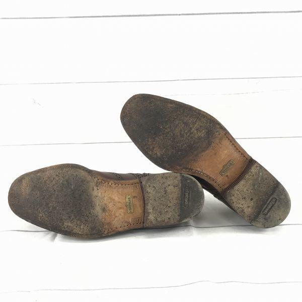 NIPMAR Vintage Made in Italy Fully Handmade Leather Wingtip Dress Shoes Size 7 25.0cm Brown(USED)