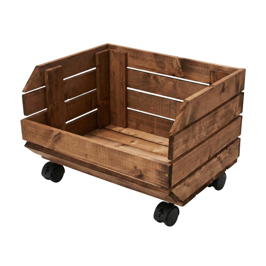 Mobile Box on Wheels Brown 37x30x28 cm Modular Container | GoodFreshDecor