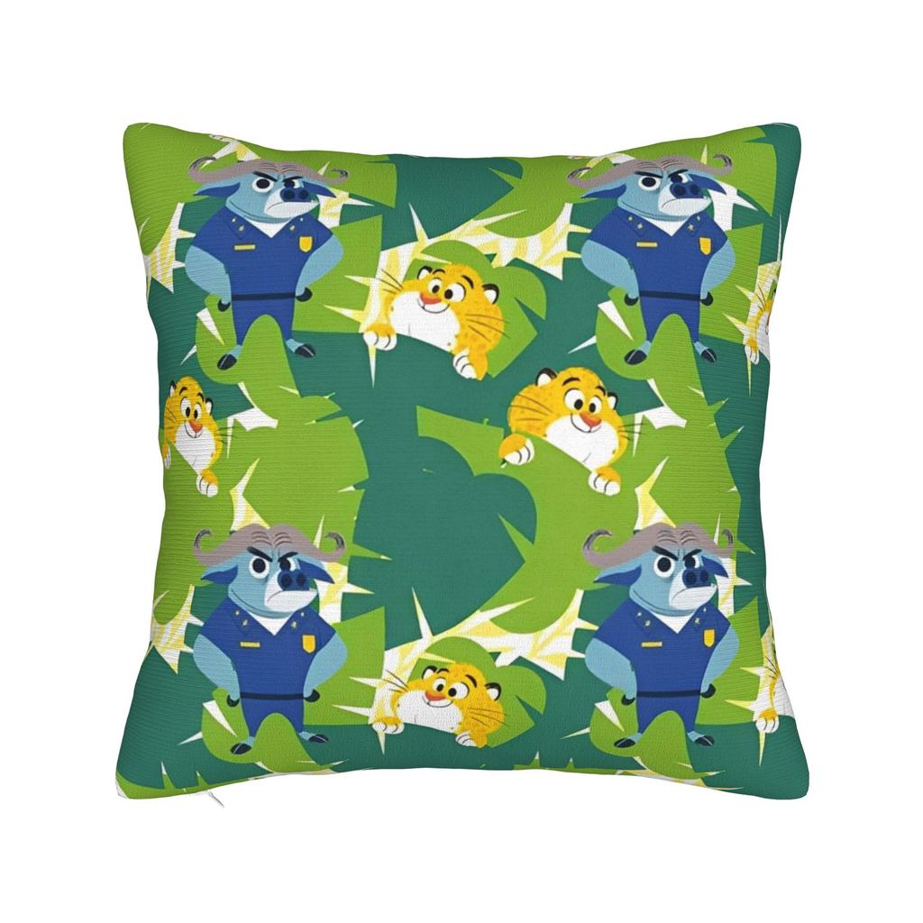 Zootopia 2 Animated Film Square Pillow Cases Buddy Cop Comedy Cushion Covers Creative Zipper Decor Pillowcase for Sofa 45*45cm