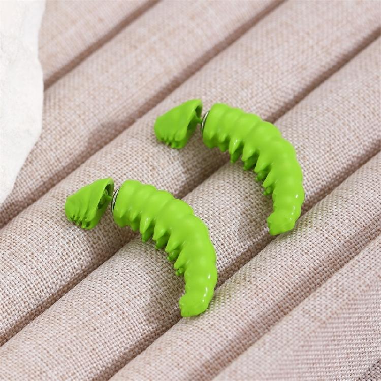 Fashionable Green Caterpillars Earrings Sturdy Resin Materials Fashion Jewelry Accessory for Comfort and Styles