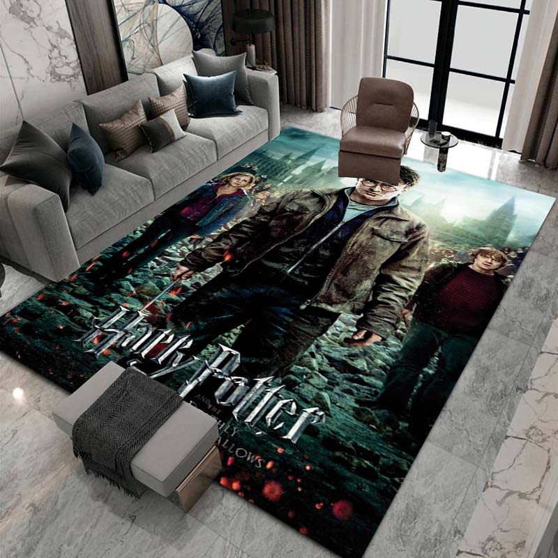 3D Printed Harry Potter Classic Fantasy Adventure Movie Theme Rug, Bedroom Living Room Play Mat