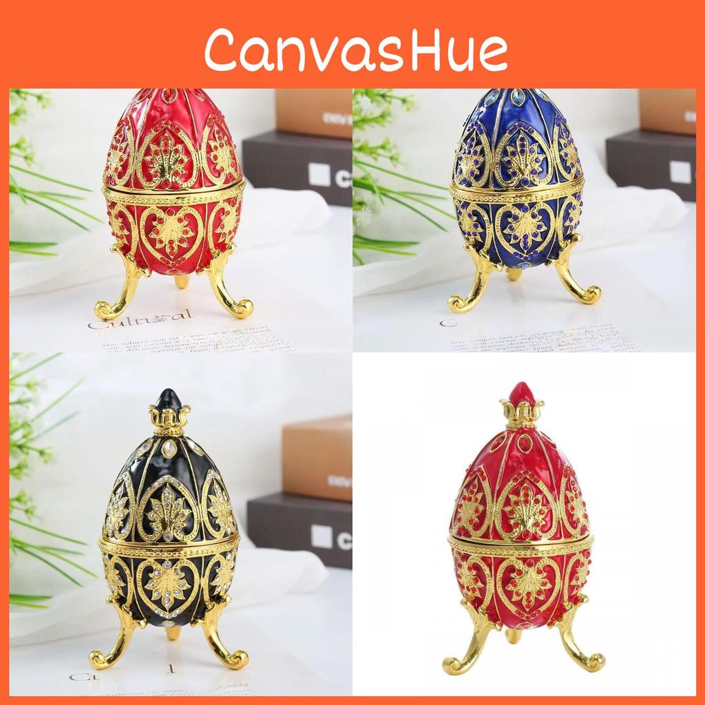 Faberge Pelican Russian Egg Box Ornaments With Rhinestone Decor For Daily Gift