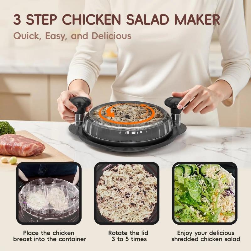 Herramienta Desmenuzadora de Pollo, Picador de Carne Visible con Giro, Picador de Pollo con Tira Antideslizante Adecuado para Carne de Res Pollo