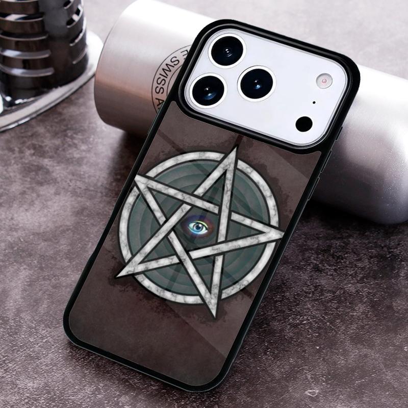 Distressed-Pentagram-Eye Phone Case For iPhone 17 16 15 14 13 12 11 Pro Max Plus 17Air Soft Silicone Cover