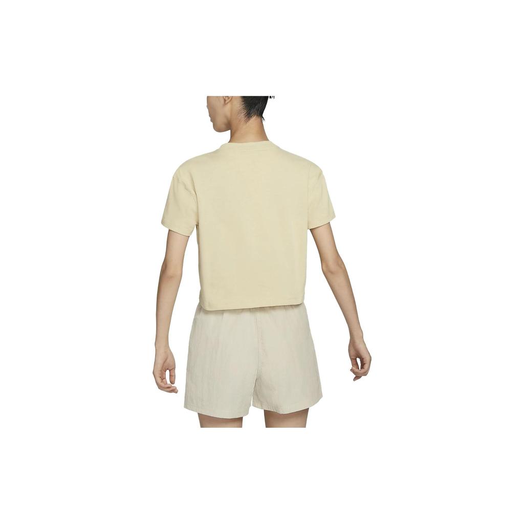 Nike Lab Solid Color Crew Neck Short Sleeve T-Shirt Women Tops Gold DA0324-783