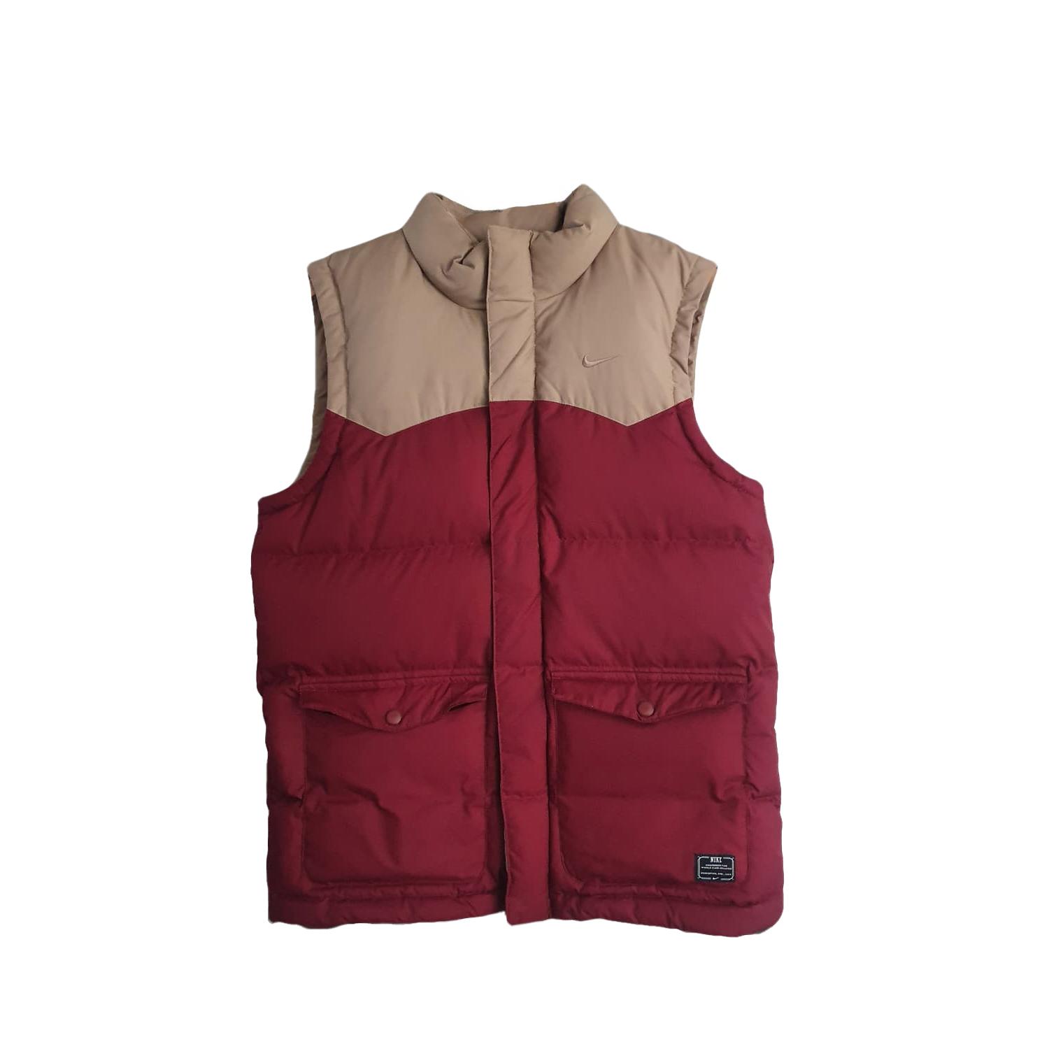 Nike Down Vests Men s Red Brown Stand Collar Moderate Other 485479-677 2XL