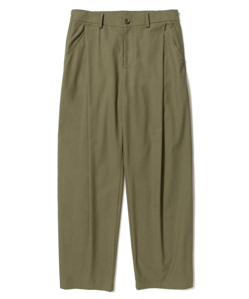 AOTT Cool Summer Linen Single-Pleat Wide Pants Khaki