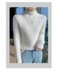 Women's Loose Cable Knit Cashmere Sweater - Double-Ply Wool, Double-Layer Collar, Base Layer for Autumn/Winter