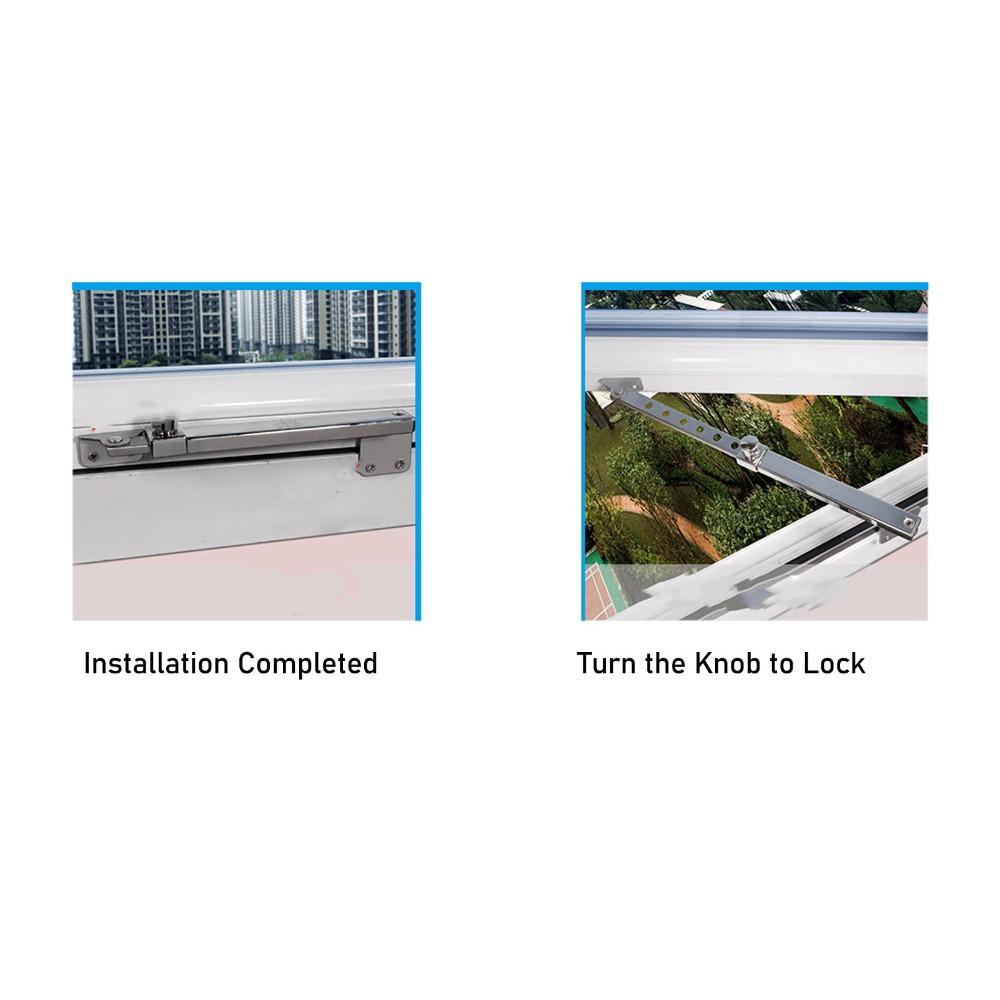 

Aluminum Stay Kit Manual Window Opener Rod Heavy Duty Stainless Steel Casement Window Hinge Windproof Design Type 04