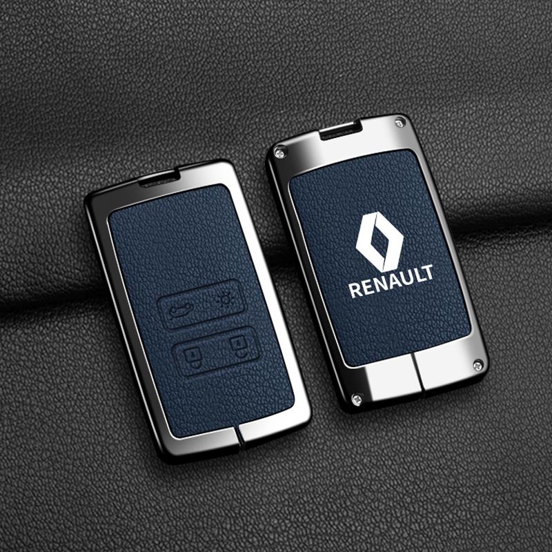 Interior Stickers Zinc Alloy Car Key Case Bag Metal Key Shell For Renault Sandero Duster Clio 5 Captur Austral Kadjar Megane Lo