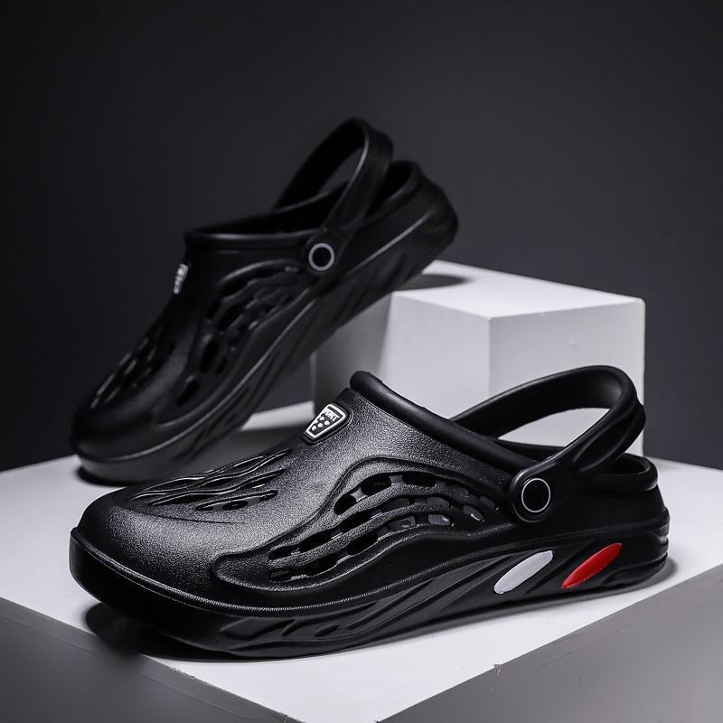 Summer Men Sandals Light EVA Mens Casual Shoes Hole Shoes Clogs Lovers Home Garden Outdoor Male Beach Flat Slippers