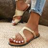 Summer New Large Size Flat Roman Slippers Comfortable Temperament Ladies