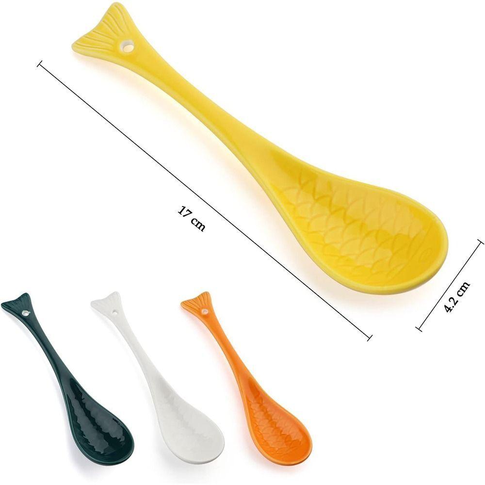Japanese Style Porridge Spoon Tableware Fish Shaped Spoon New Long Handled Soup Spoon