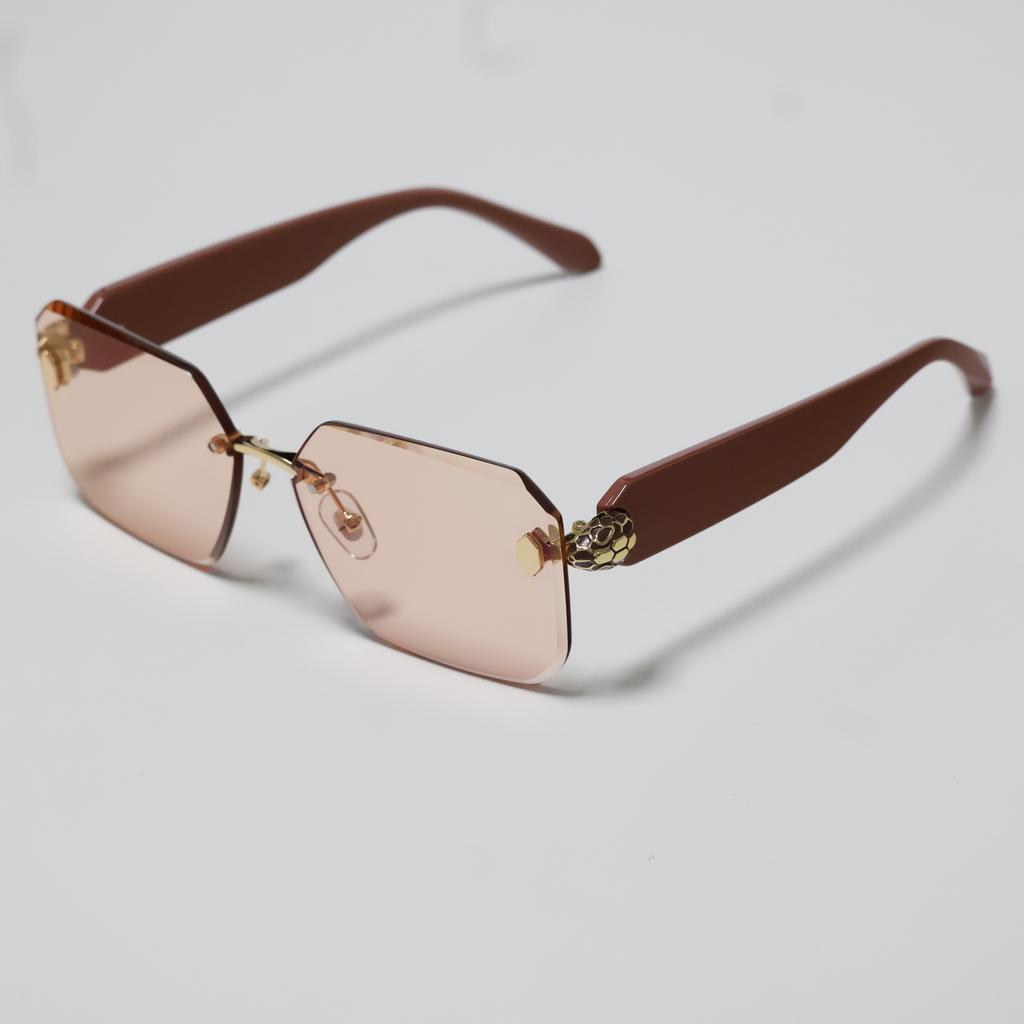 JYL TS Women's Rimless Square - Snake-Head Diamond-Cut Unique Shades WF-5G301