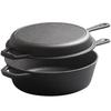 Cast iron dual-purpose pan, flat-bottomed steak frying pan, household soup pan, uncoated saucepan, thickened old-fashioned raw iron pan
