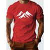 Men's 100% Pure Cotton Mountain Pattern Printed T-shirt, Casual Short Sleeved Round Neck T-shirt, Men Summer Outdoor Clothing