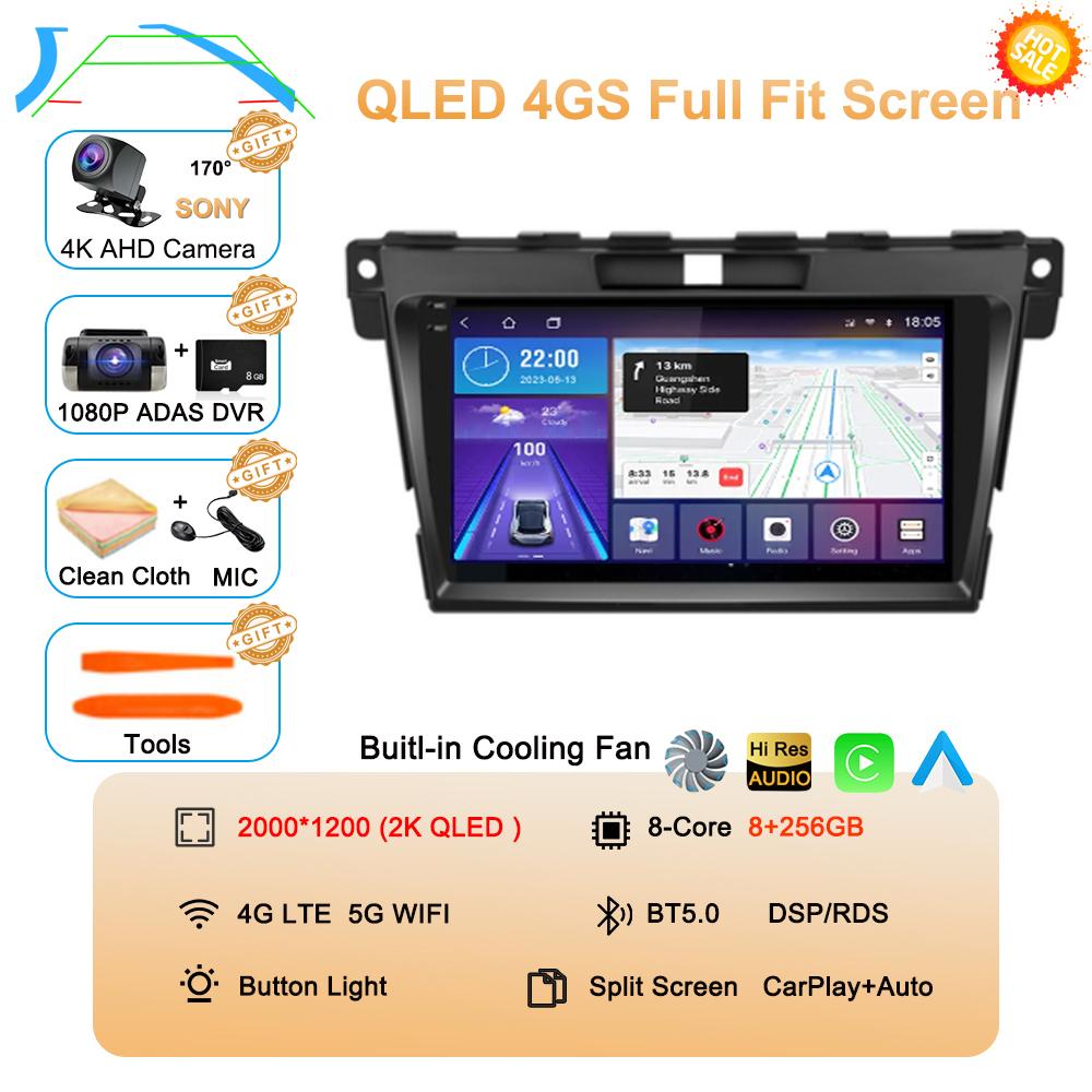 Android 14 DSP Car 2DIN GPS Navigation Radio Multimedia Video Player QLED For MAZDA CX-7 Cx7 Cx 7 2007 2008 2009 2010 2011-2014