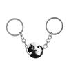 Cartoon Cat And Fish Keychains Polished Stainless Steel Animal Cat Pendant Children's Funny Keychains