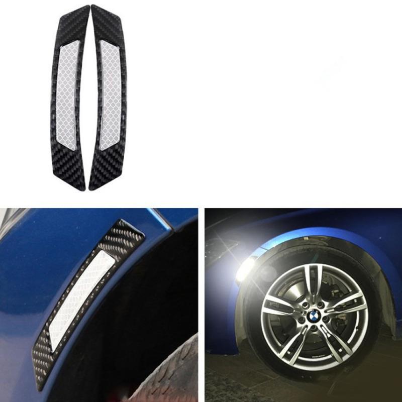 2 sztuk 3D super odblaskowe naklejki paski z włókna węglowego piasta koła samochodu osłony chroniące przed zarysowaniami
