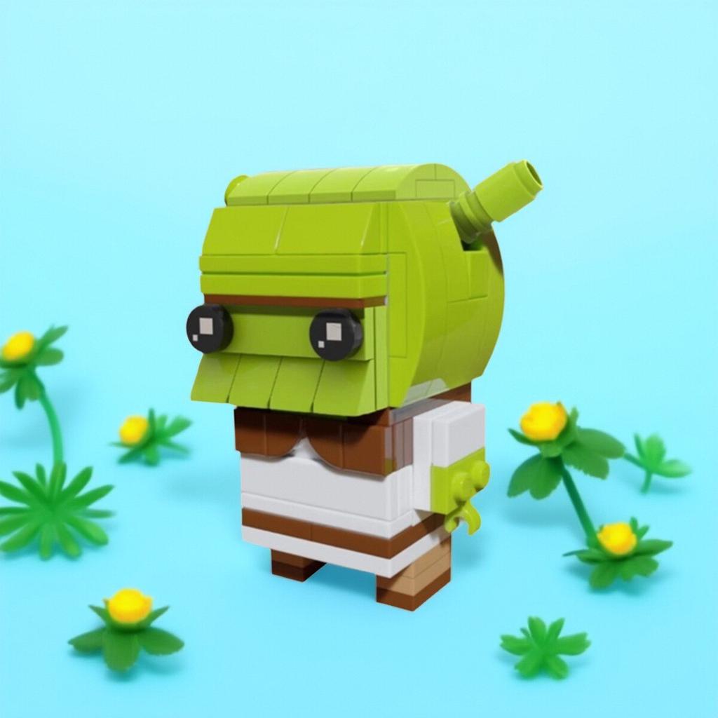 Film Anime Figur Grünes Sumpfmonster Brickheadz Baustein MOC Cartoon Monster Shrek Modell Kinder Puzzle Spielzeug Geburtstagsgeschenk
