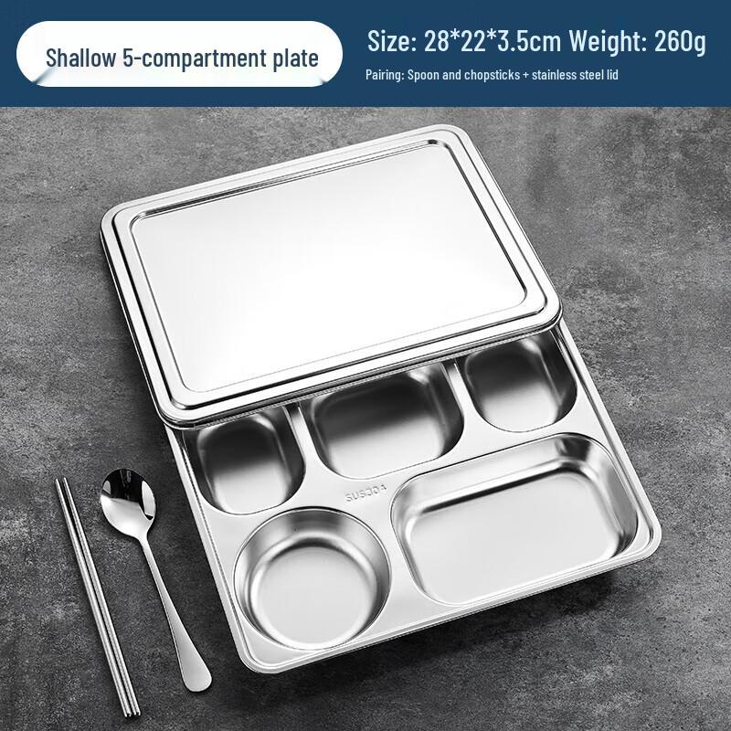 Wuhe 304 Stainless Steel Divided Meal Plate Set