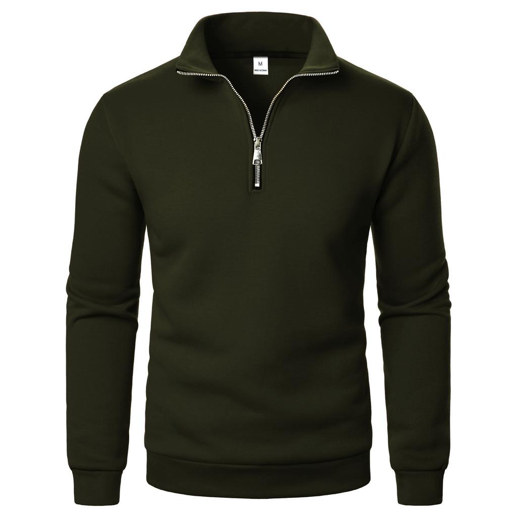 Uomo Autunno Inverno Uomo Felpa con Mezza Zip Collo Alto Manica Lunga Raglan Felpe con Cappuccio Calda Streetwear Cappotti da Lavoro Yasheng