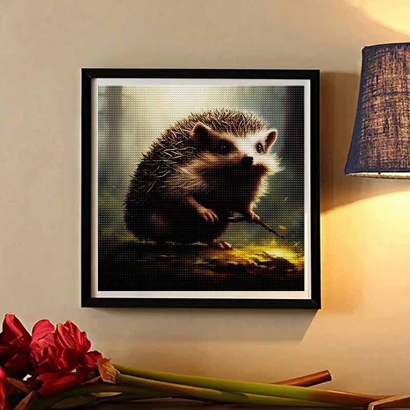New Arrival 5D DIY Full Circle Diamond Painting "Hedgehog" Embroidery Cross Stitch Home Decor Gift