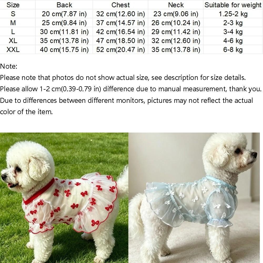 Cozy Dog Sunscreen Clothes Ruffle Trim Puppy Mesh Skirt Sun Protection Clothes Small Medium Dogs