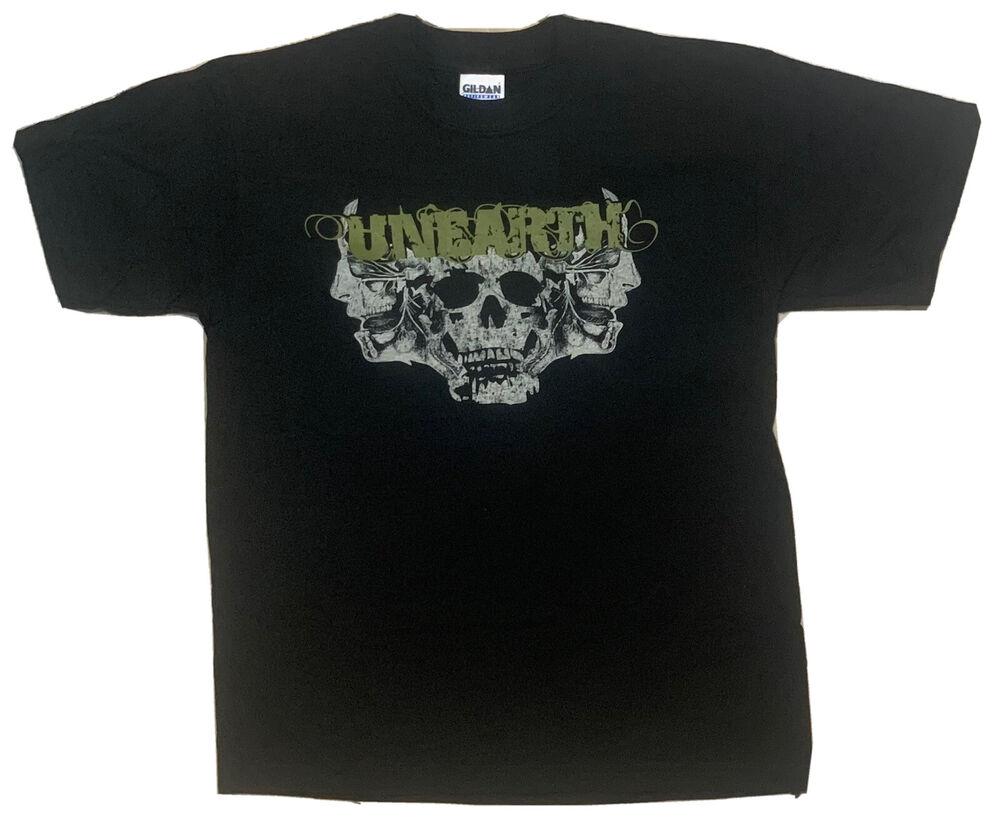 

Винтажная никогда не ношенная футболка унисекс Unearth Skulls Og