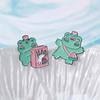 And Cute Colorful Cartoon Frog Watermelon Pin Charming Alloy Brooch For Unisex Style