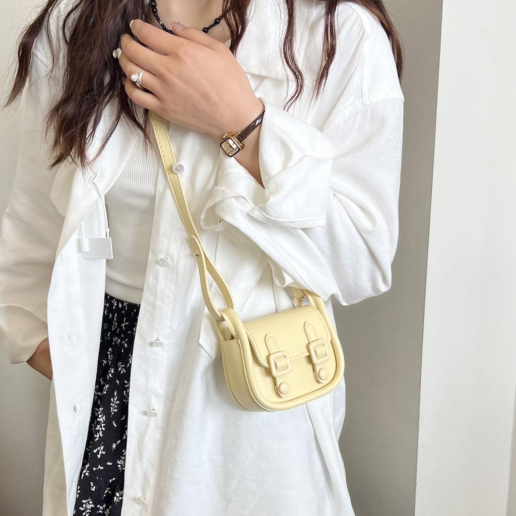 Vintage Style Small Pu Crossbody Bag With Top Magnetic Flap For Girls