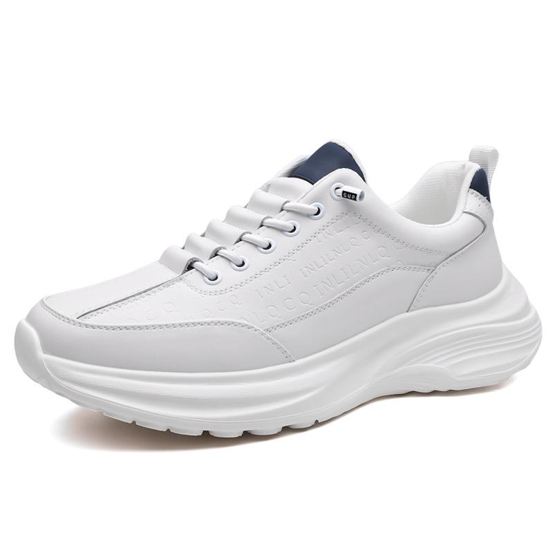 Sneakers Men's 2025 New Trend Leather Light Soft Sole Casual Shoes Student Running Outdoor High-end Men's Shoes