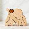 Holz Elefantenfamilie Puzzle Personalisiert 2/3/4/5 Familiennamen Elefanten Skulptur für Einweihungsdekor Weihnachten Muttertag Vatertag Geschenke