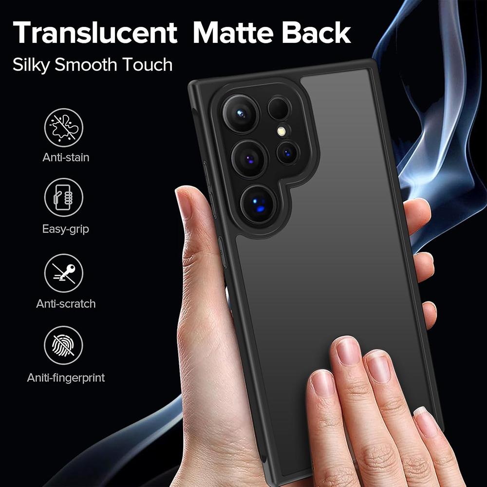 Hybrid Military Grade Shockproof Case For Samsung Galaxy S25 S24 S23 Ultra Plus Matte Translucent Black Hard Cover Soft Bumper